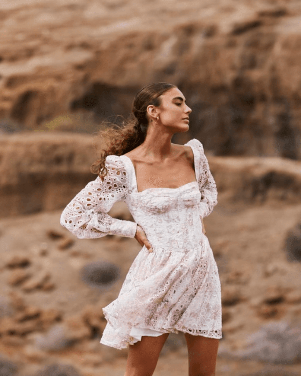Lila Flounce Floral Broderie Dress - Endless - UAE Rental and Resale for Women's Fashion