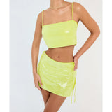 Lime Sequin Co-ord Set - Endless - UAE Rental and Resale for Women's Fashion