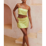 Lime Sequin Co-ord Set - Endless - UAE Rental and Resale for Women's Fashion