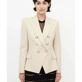 Lined-Breasted Classic Blazer in Beige Wool - Endless - UAE Rental and Resale for Women's Fashion
