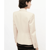 Lined-Breasted Classic Blazer in Beige Wool - Endless - UAE Rental and Resale for Women's Fashion
