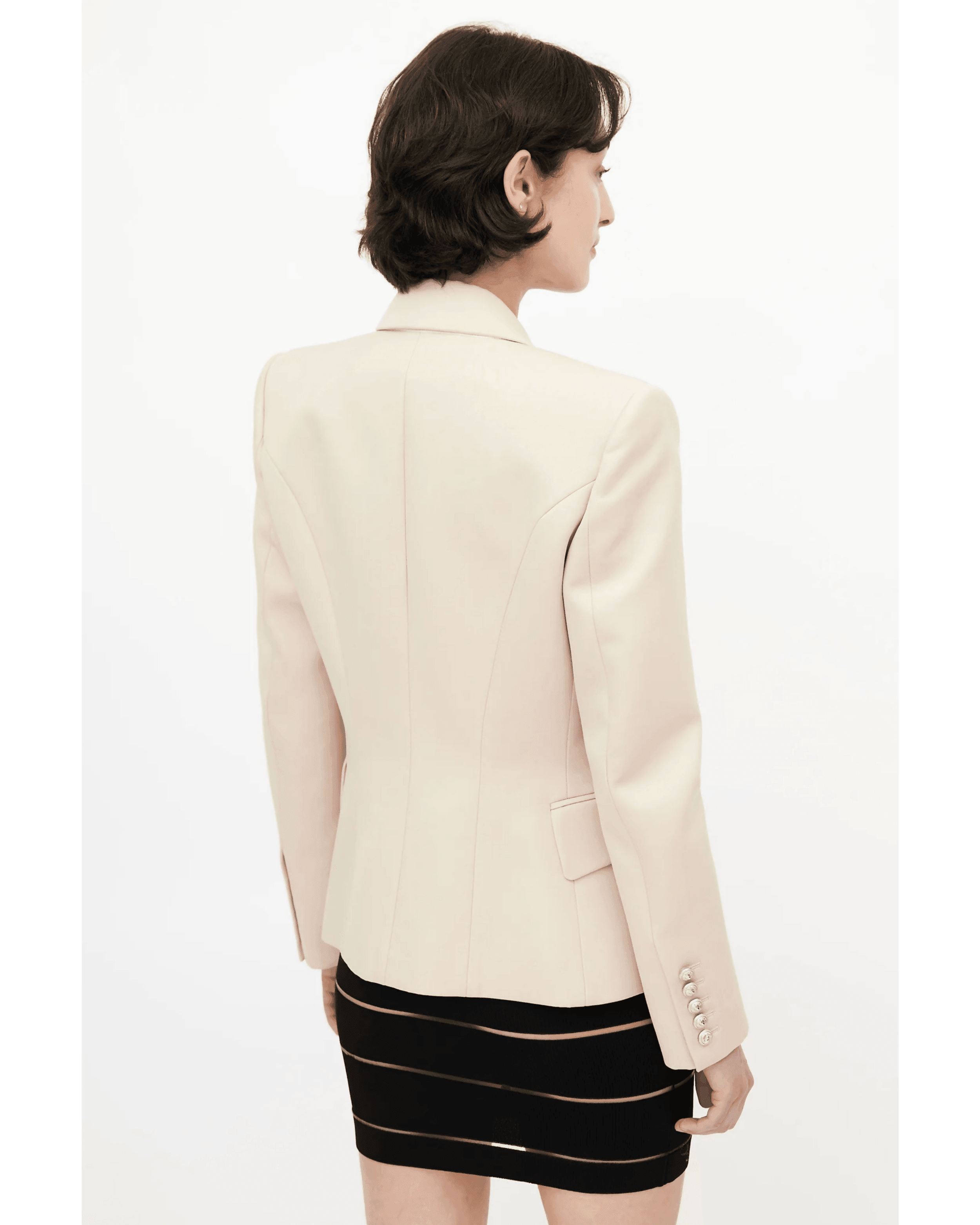 Lined-Breasted Classic Blazer in Beige Wool - Endless - UAE Rental and Resale for Women's Fashion