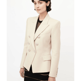 Lined-Breasted Classic Blazer in Beige Wool - Endless - UAE Rental and Resale for Women's Fashion
