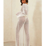 Litore Knitted Pants White - Endless - UAE Rental and Resale for Women's Fashion