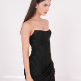Long Black Draped Dress - Endless - UAE Rental and Resale for Women's Fashion