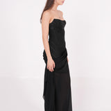 Long Black Draped Dress - Endless - UAE Rental and Resale for Women's Fashion