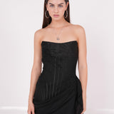 Long Black Draped Dress - Endless - UAE Rental and Resale for Women's Fashion