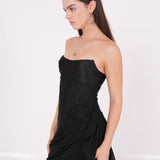 Long Black Draped Dress - Endless - UAE Rental and Resale for Women's Fashion