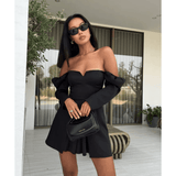 Long Sleeve A-Line Mini Dress - Endless - UAE Rental and Resale for Women's Fashion