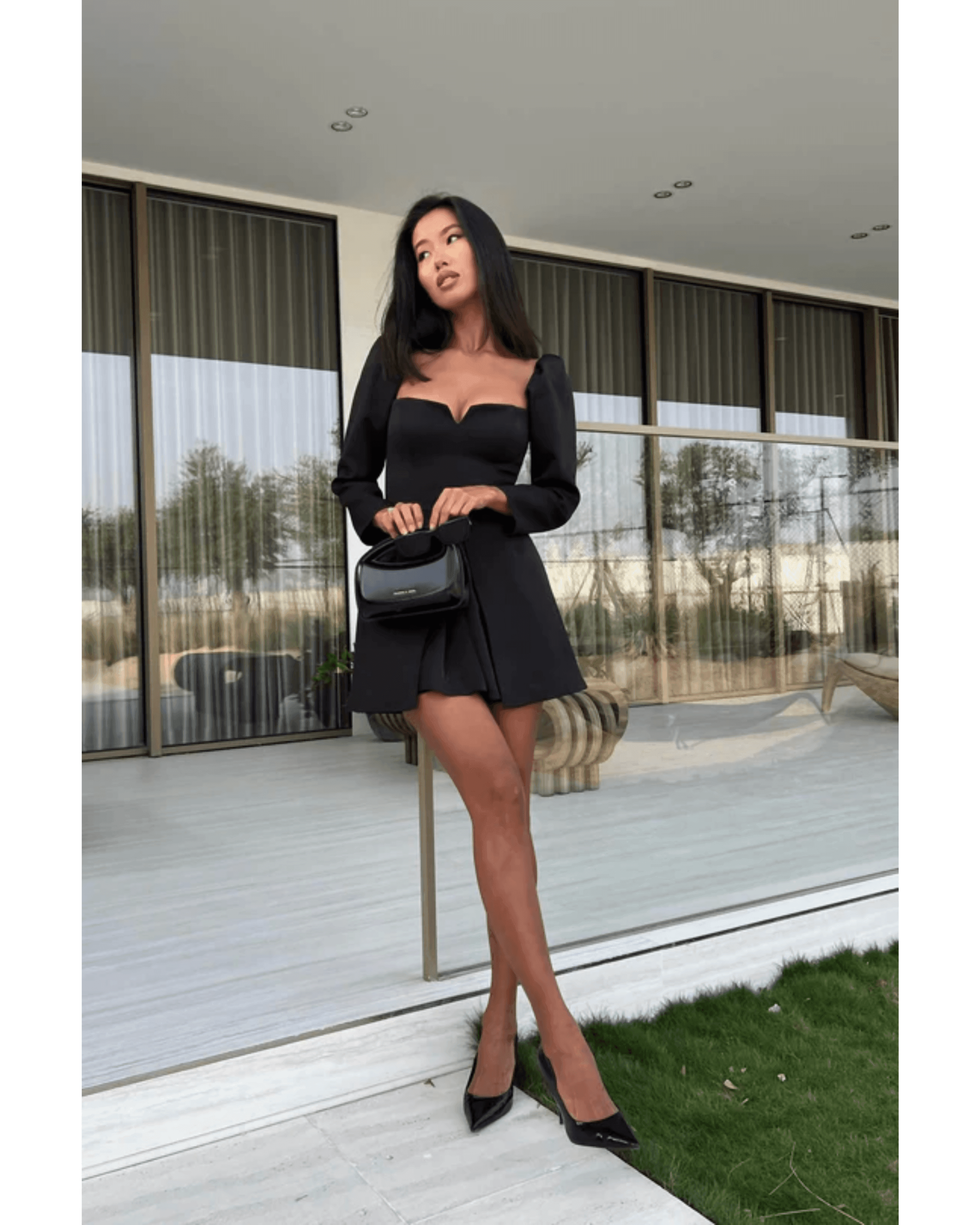 Long Sleeve A-Line Mini Dress - Endless - UAE Rental and Resale for Women's Fashion