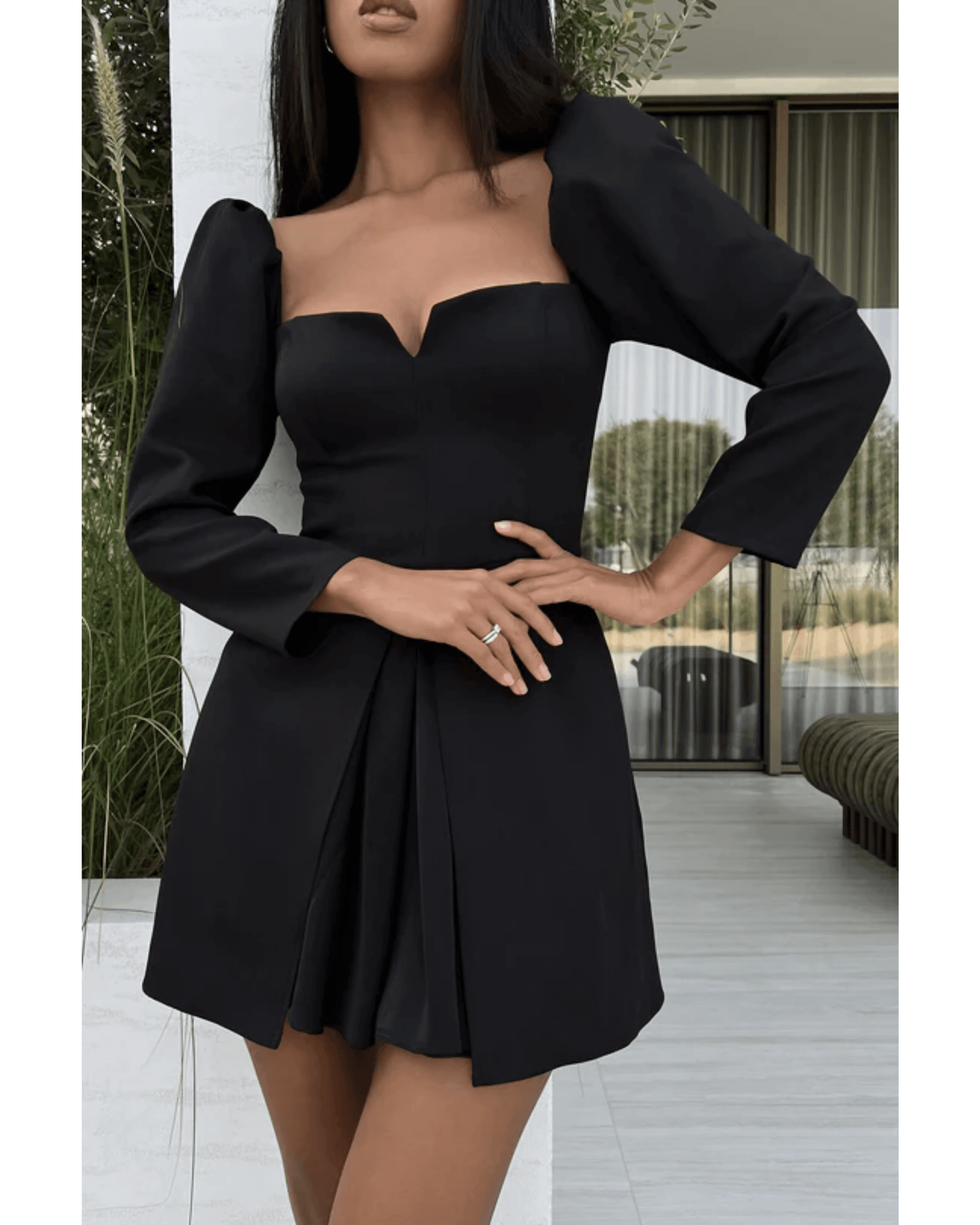 Long Sleeve A-Line Mini Dress - Endless - UAE Rental and Resale for Women's Fashion
