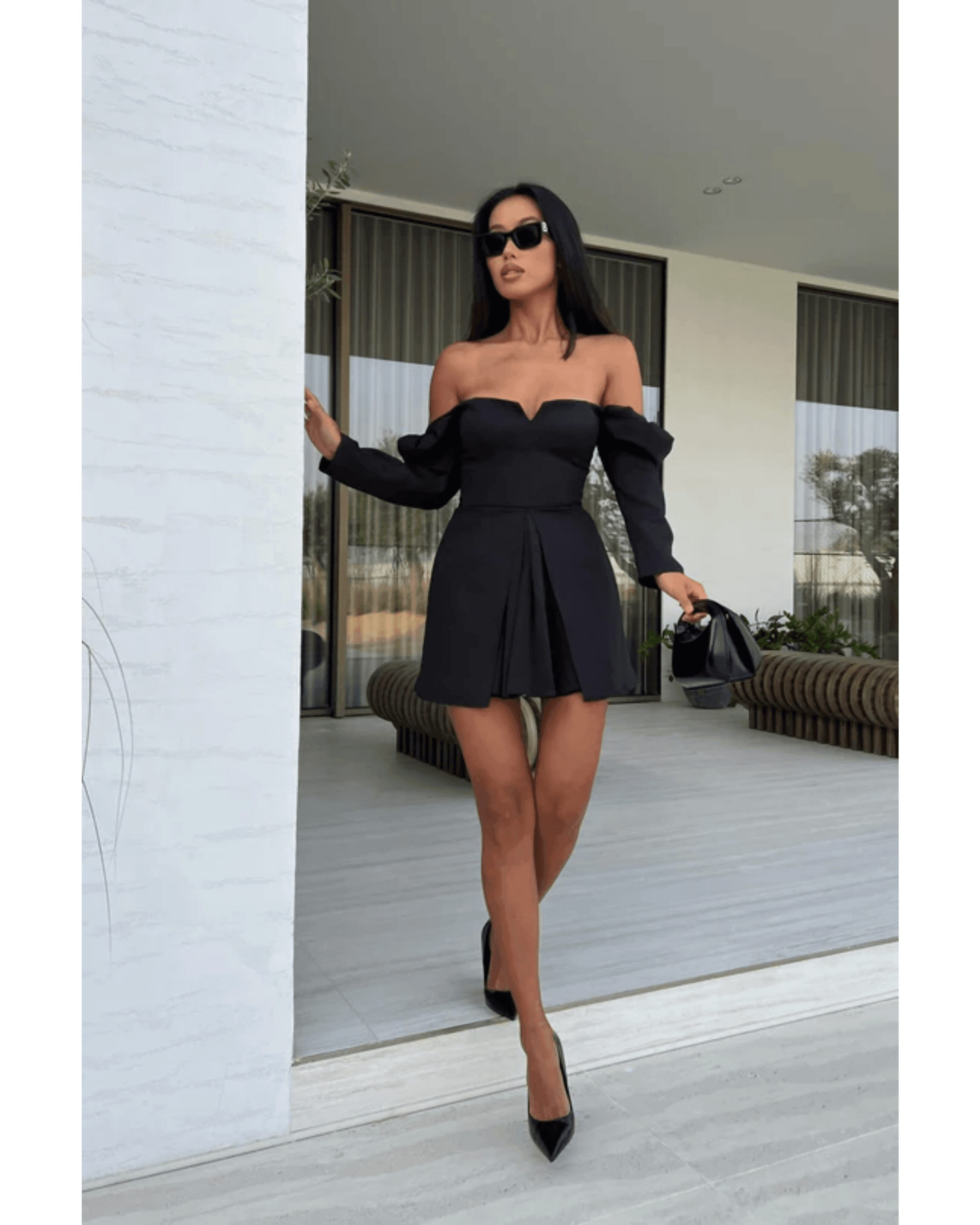 Long Sleeve A-Line Mini Dress - Endless - UAE Rental and Resale for Women's Fashion