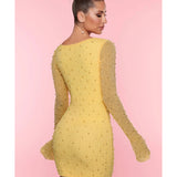 Long Sleeve Deep Plunge Mini Dress - Endless - UAE Rental and Resale for Women's Fashion