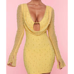 Long Sleeve Deep Plunge Mini Dress - Endless - UAE Rental and Resale for Women's Fashion