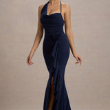 Lucena Navy Cowl Neck Maxi Dress - Endless - UAE Rental and Resale for Women's Fashion