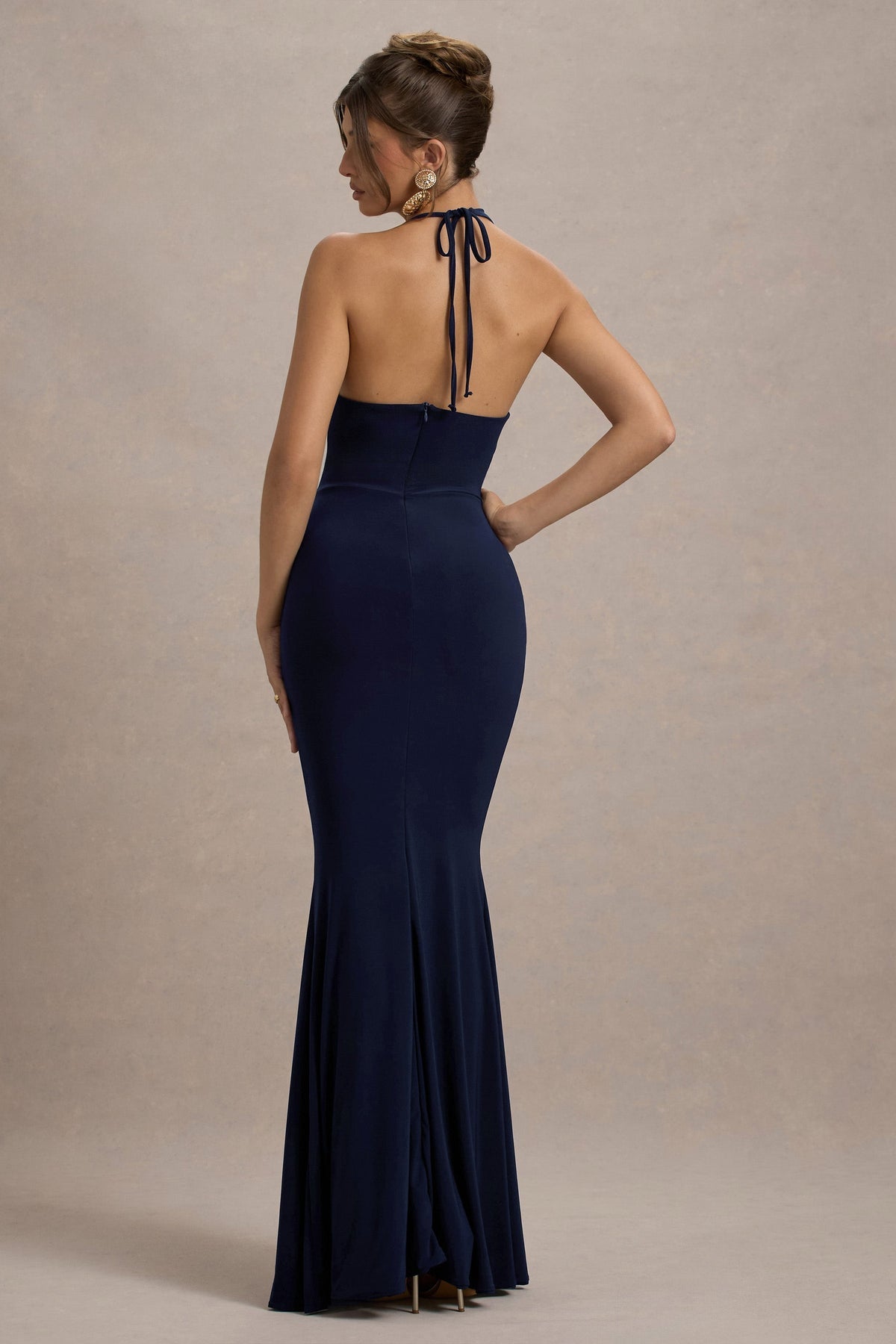 Lucena Navy Cowl Neck Maxi Dress - Endless - UAE Rental and Resale for Women's Fashion