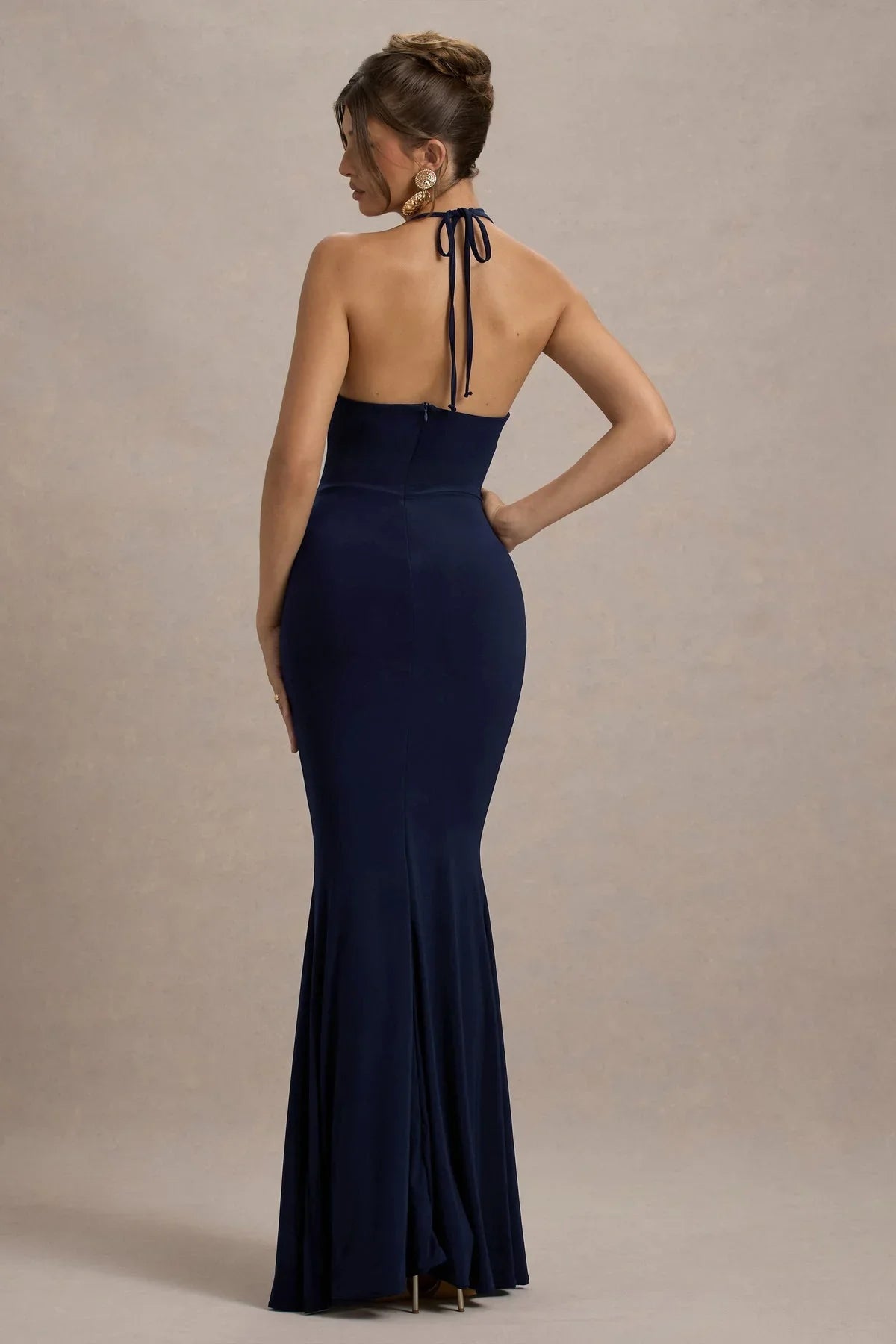 Lucena Navy Cowl Neck Maxi Dress - Endless - UAE Rental and Resale for Women's Fashion