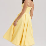 Mademoiselle Sunshine Satin Tulle Midi Dress