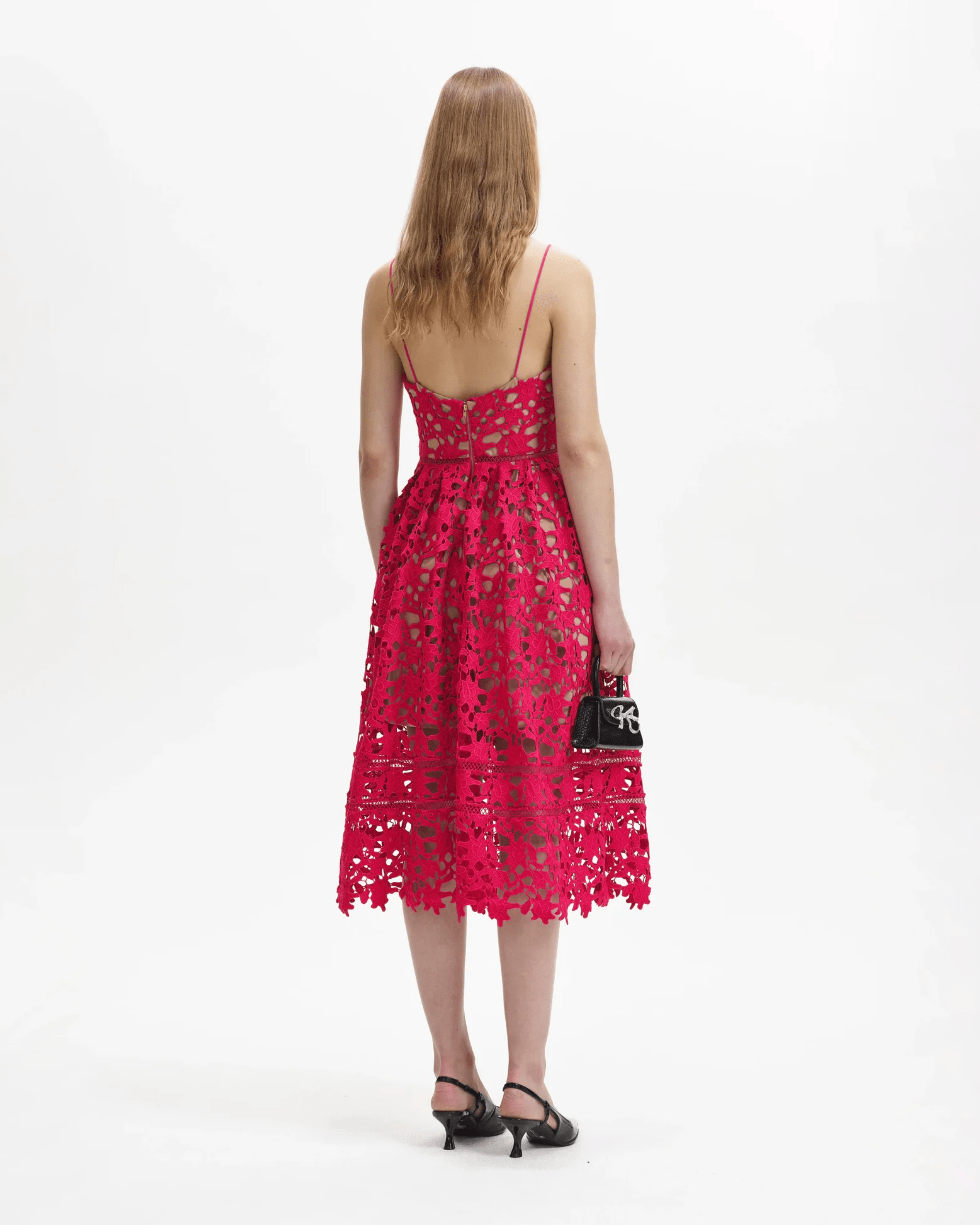 Magenta Azaelea Lace Dress - Endless - UAE Rental and Resale for Women's Fashion