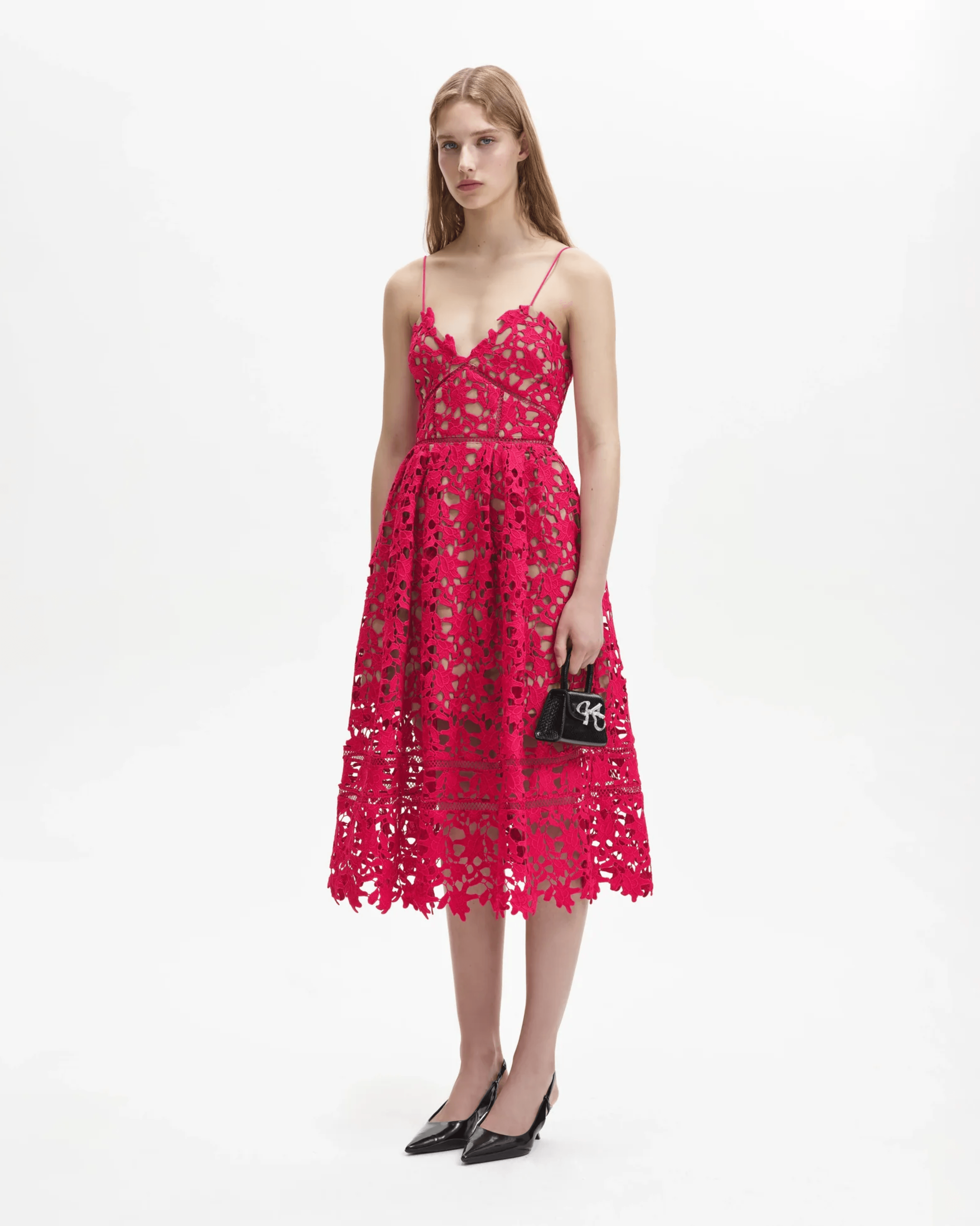 Magenta Azaelea Lace Dress - Endless - UAE Rental and Resale for Women's Fashion