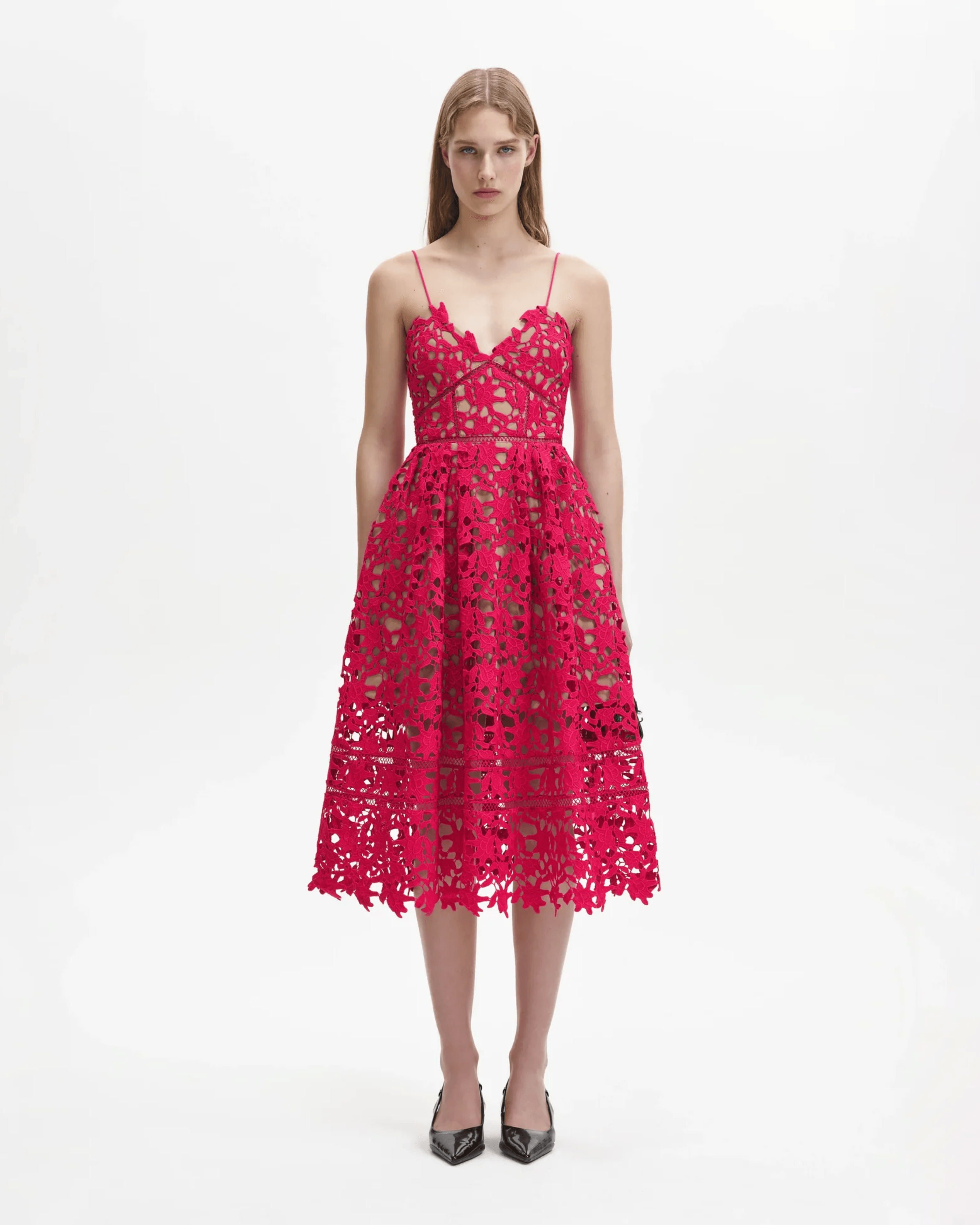 Magenta Azaelea Lace Dress - Endless - UAE Rental and Resale for Women's Fashion