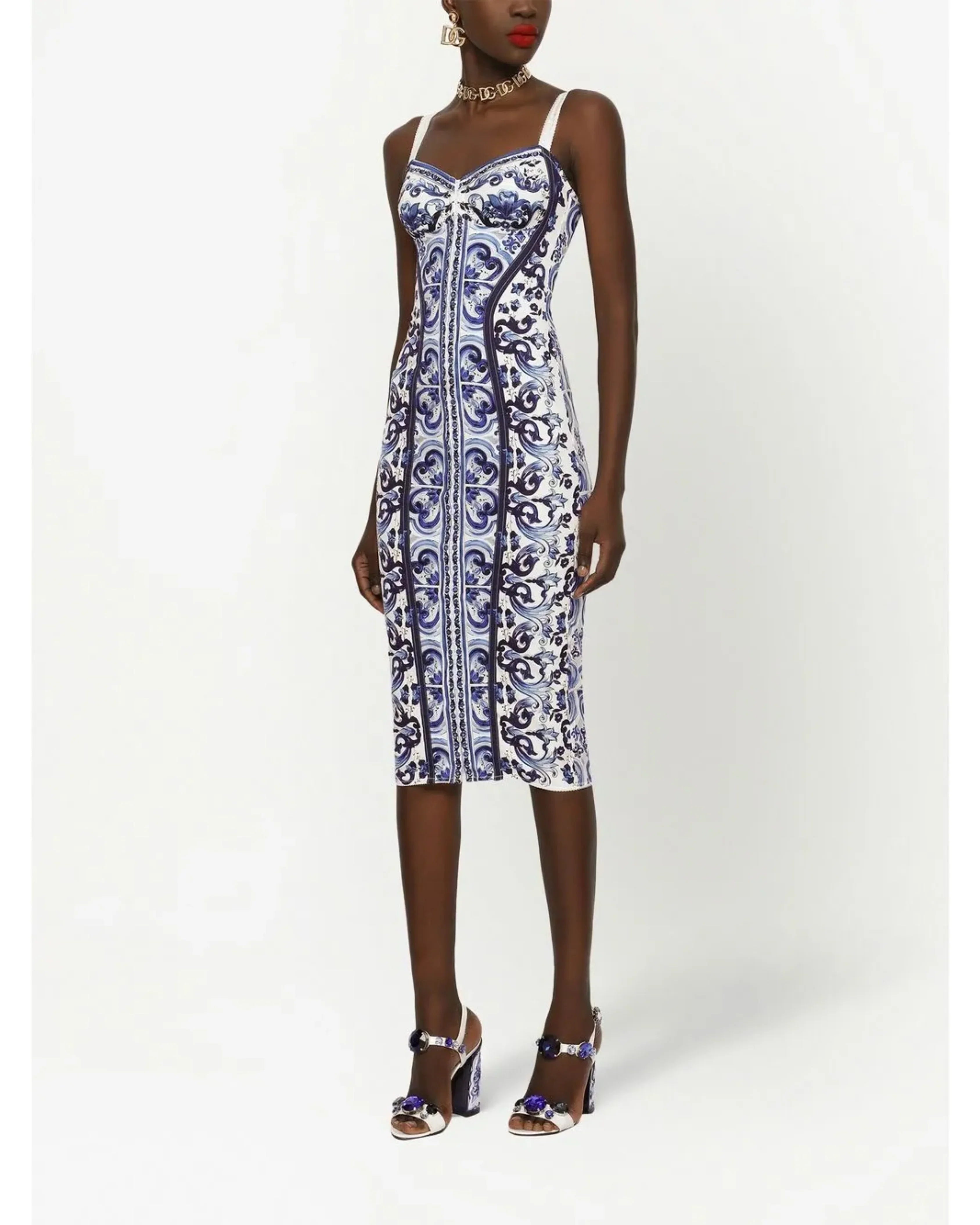 Majolica-print Bustier Dress - Endless - UAE Rental and Resale for Women's Fashion