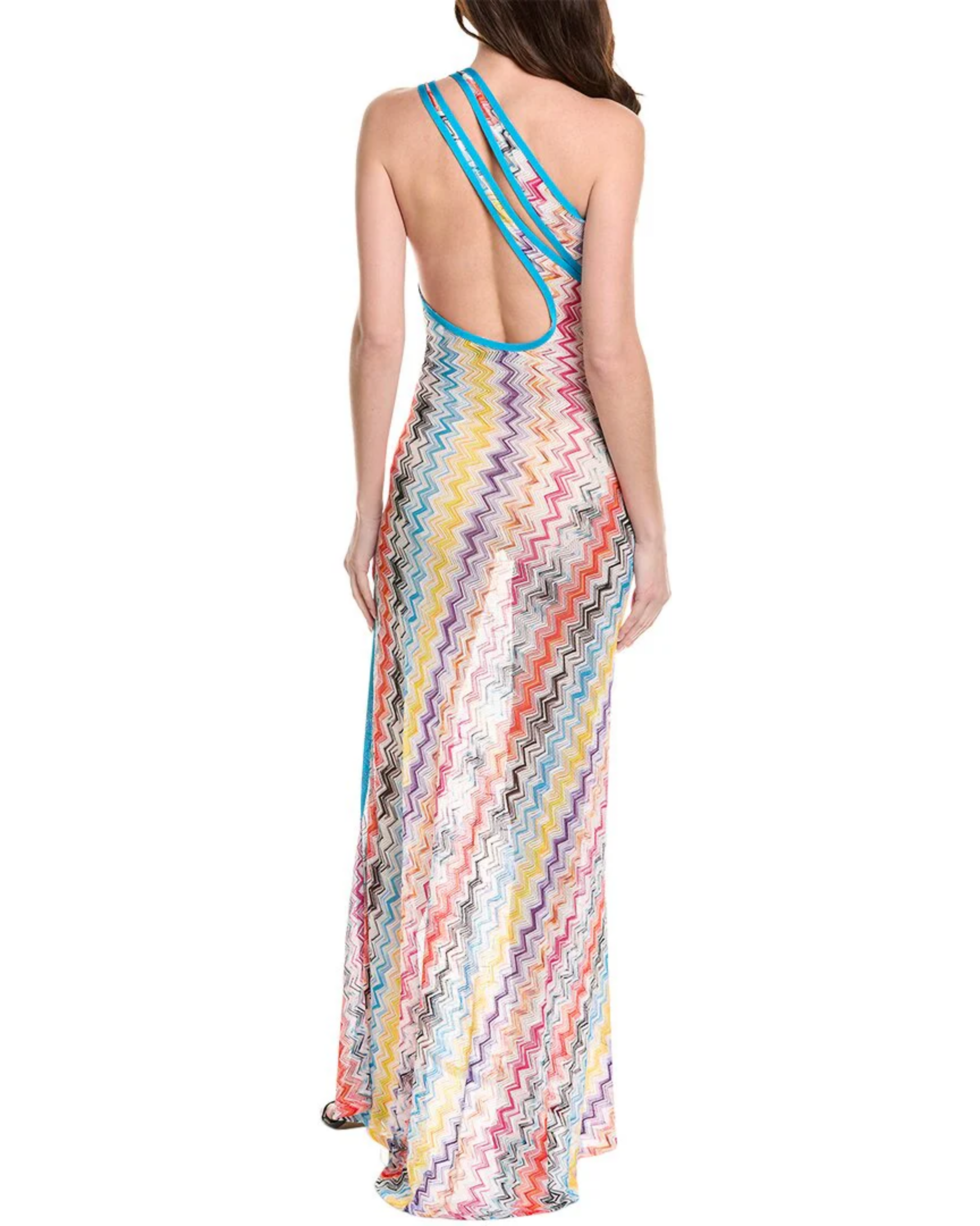 Mare Zig-zag one-shoulder maxi dress - Endless - UAE Rental and Resale for Women's Fashion