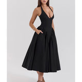 Marilyn Twill Halter Midi Dress - Endless - UAE Rental and Resale for Women's Fashion