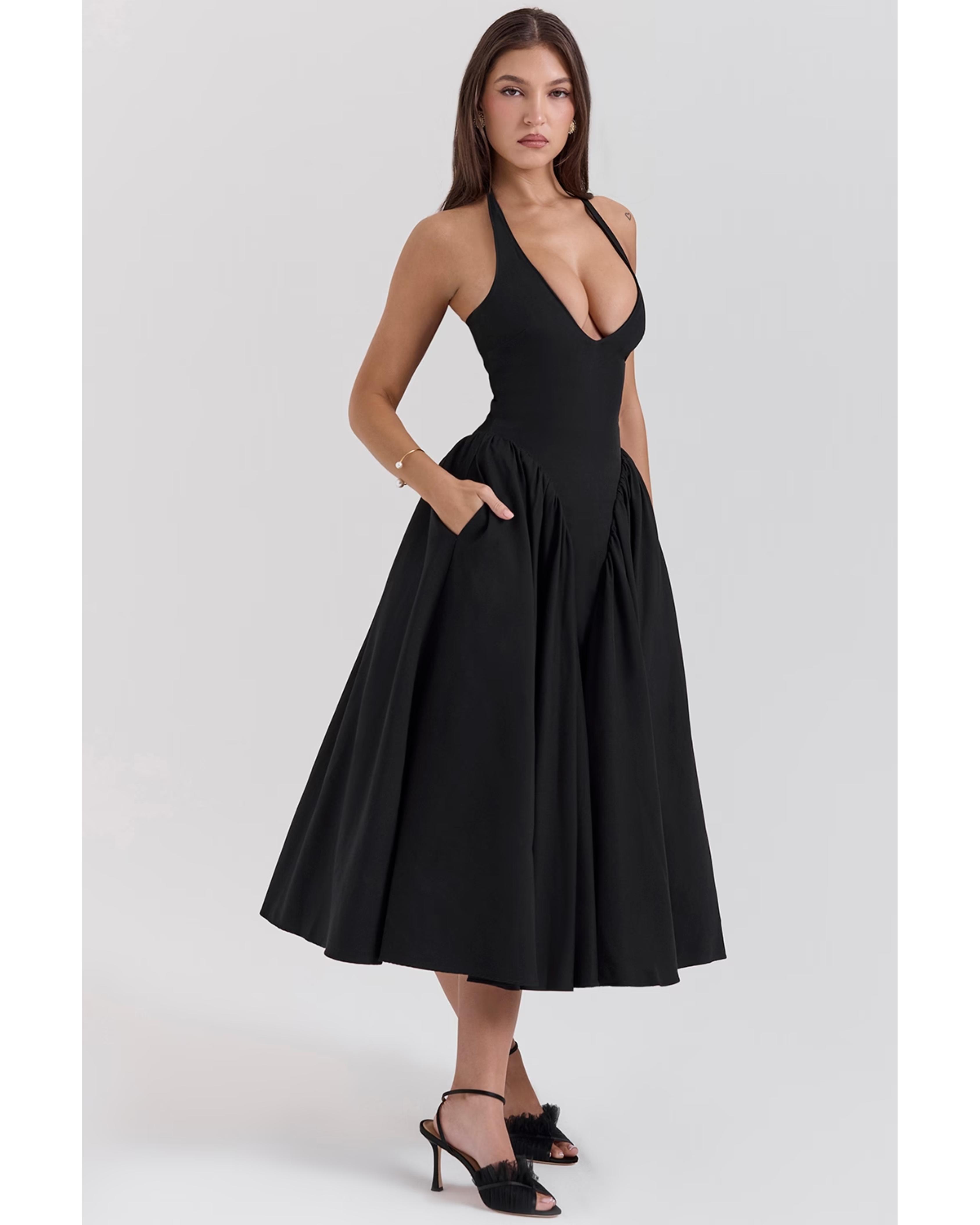 Marilyn Twill Halter Midi Dress - Endless - UAE Rental and Resale for Women's Fashion