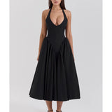 Marilyn Twill Halter Midi Dress - Endless - UAE Rental and Resale for Women's Fashion