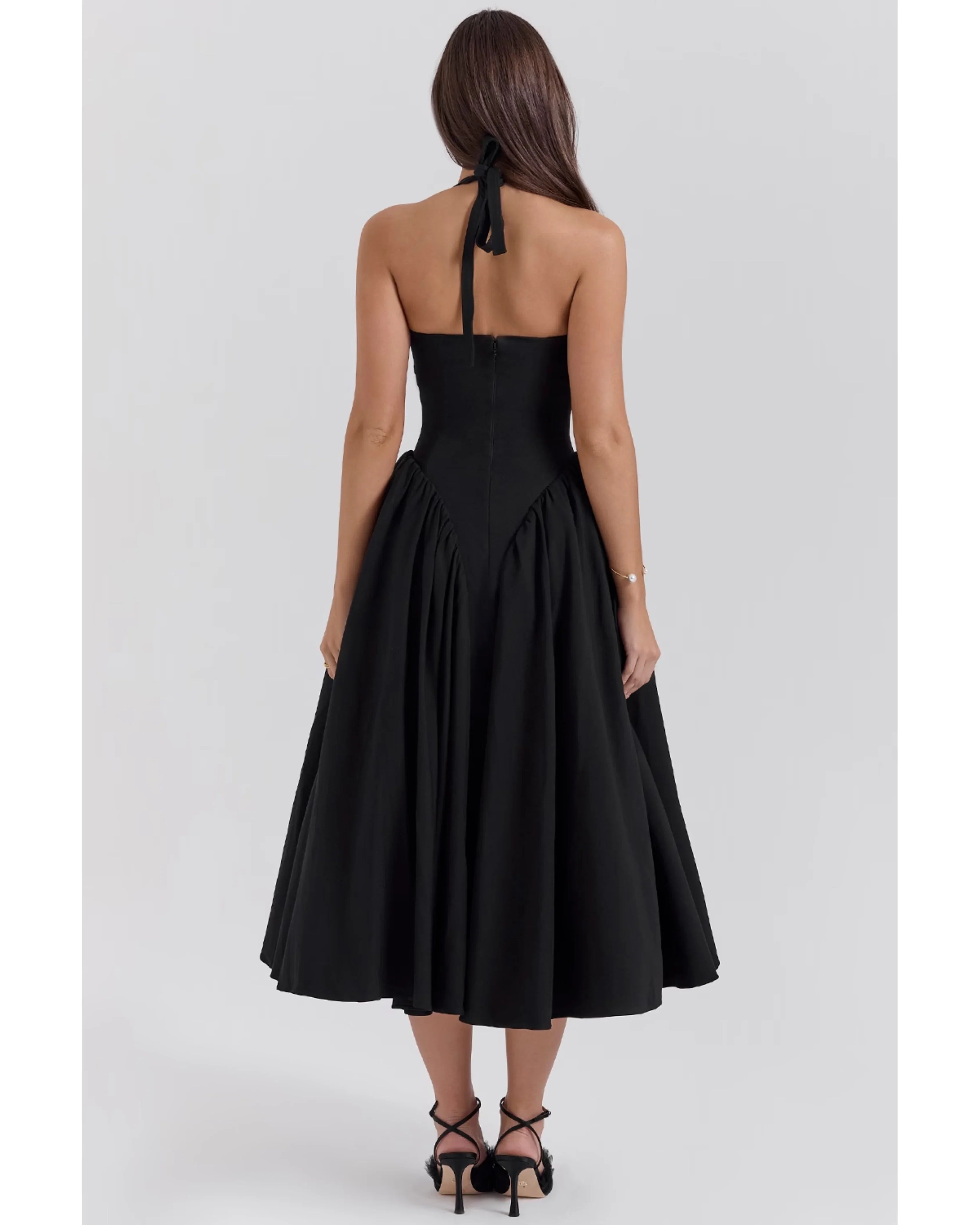 Marilyn Twill Halter Midi Dress - Endless - UAE Rental and Resale for Women's Fashion