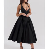 Marilyn Twill Halter Midi Dress - Endless - UAE Rental and Resale for Women's Fashion