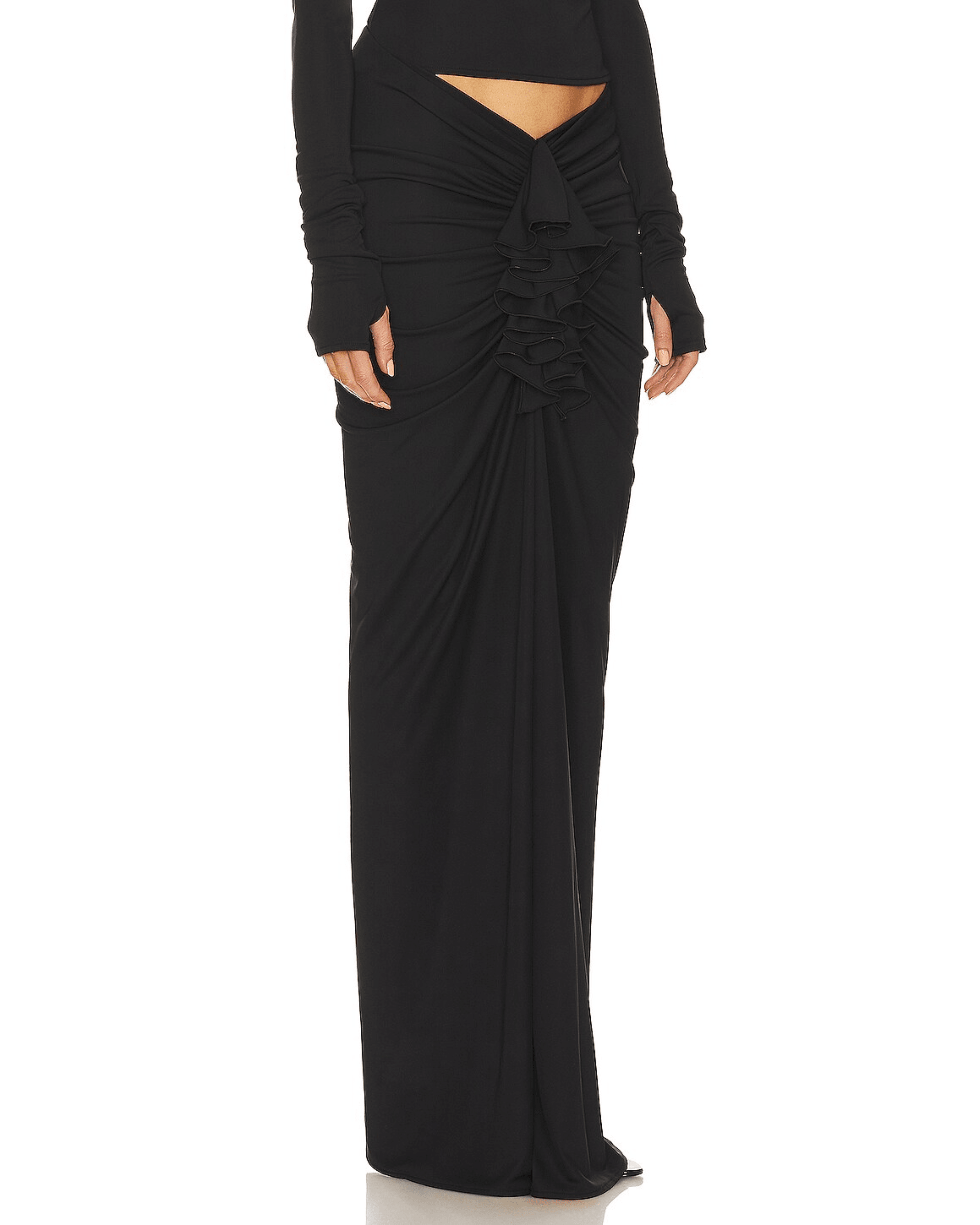 Matte Jersey Long Ruched Skirt - Endless - UAE Rental and Resale for Women's Fashion