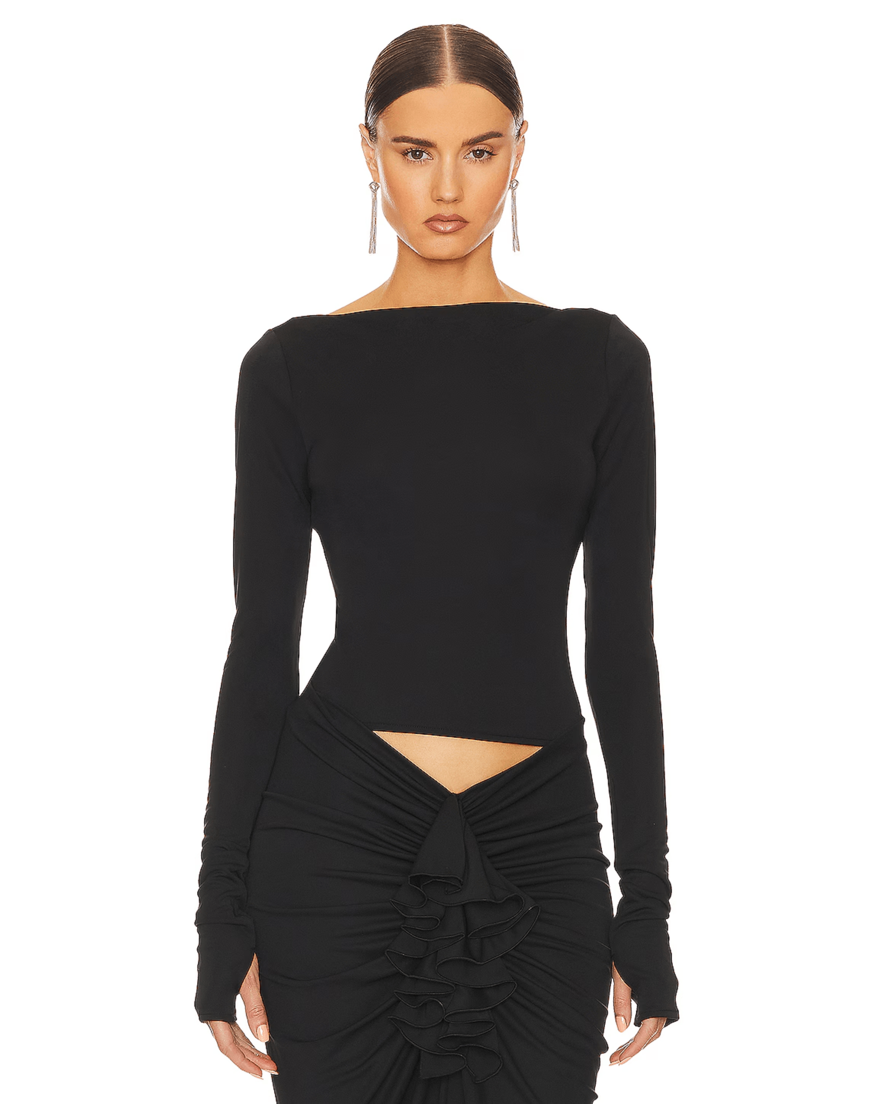 Matte Jersey Long Sleeve Top - Endless - UAE Rental and Resale for Women's Fashion