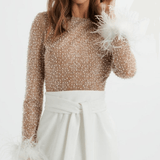 Medina Embellished Feather Cuff Mini Dress - Endless - UAE Rental and Resale for Women's Fashion