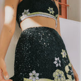 Mei Luxe Embellished Co-ord Set in Black - Endless - UAE Rental and Resale for Women's Fashion
