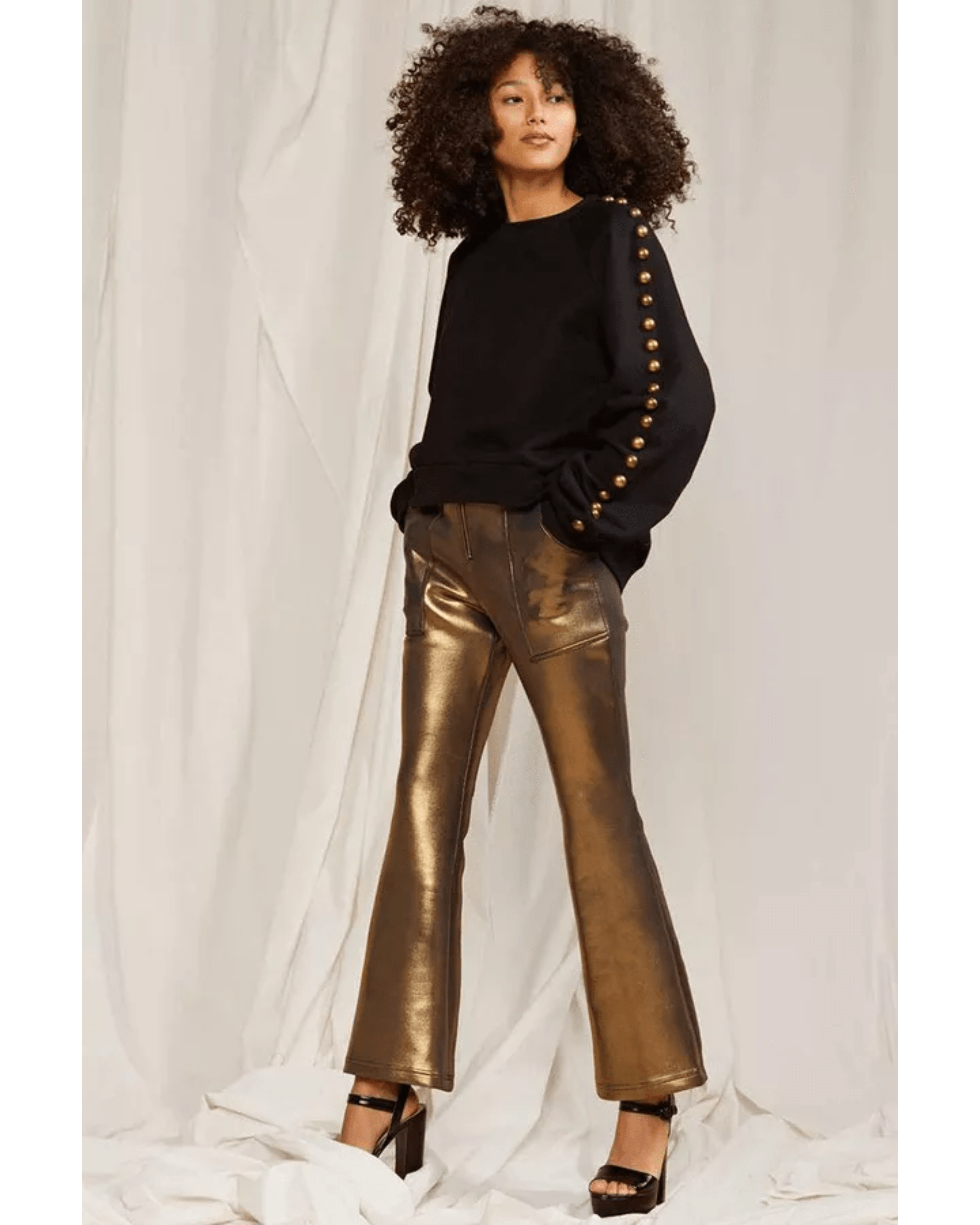 Metallic Bonded Pants - Endless - UAE Rental and Resale for Women's Fashion