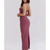Mia Mulberry Twill Halter Maxi Dress - Endless - UAE Rental and Resale for Women's Fashion