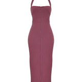 Mia Mulberry Twill Halter Maxi Dress - Endless - UAE Rental and Resale for Women's Fashion