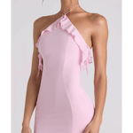 Mireya Ruffle-Trim Halterneck Gown - Endless - UAE Rental and Resale for Women's Fashion
