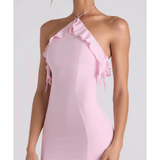 Mireya Ruffle-Trim Halterneck Gown - Endless - UAE Rental and Resale for Women's Fashion