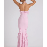 Mireya Ruffle-Trim Halterneck Gown - Endless - UAE Rental and Resale for Women's Fashion