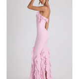 Mireya Ruffle-Trim Halterneck Gown - Endless - UAE Rental and Resale for Women's Fashion