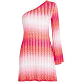 Ombre One-Shoulder Mini Dress