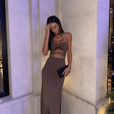 Monique Maxi Dress Brown - Endless - UAE Rental and Resale for Women's Fashion