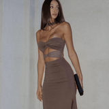 Monique Maxi Dress Brown - Endless - UAE Rental and Resale for Women's Fashion