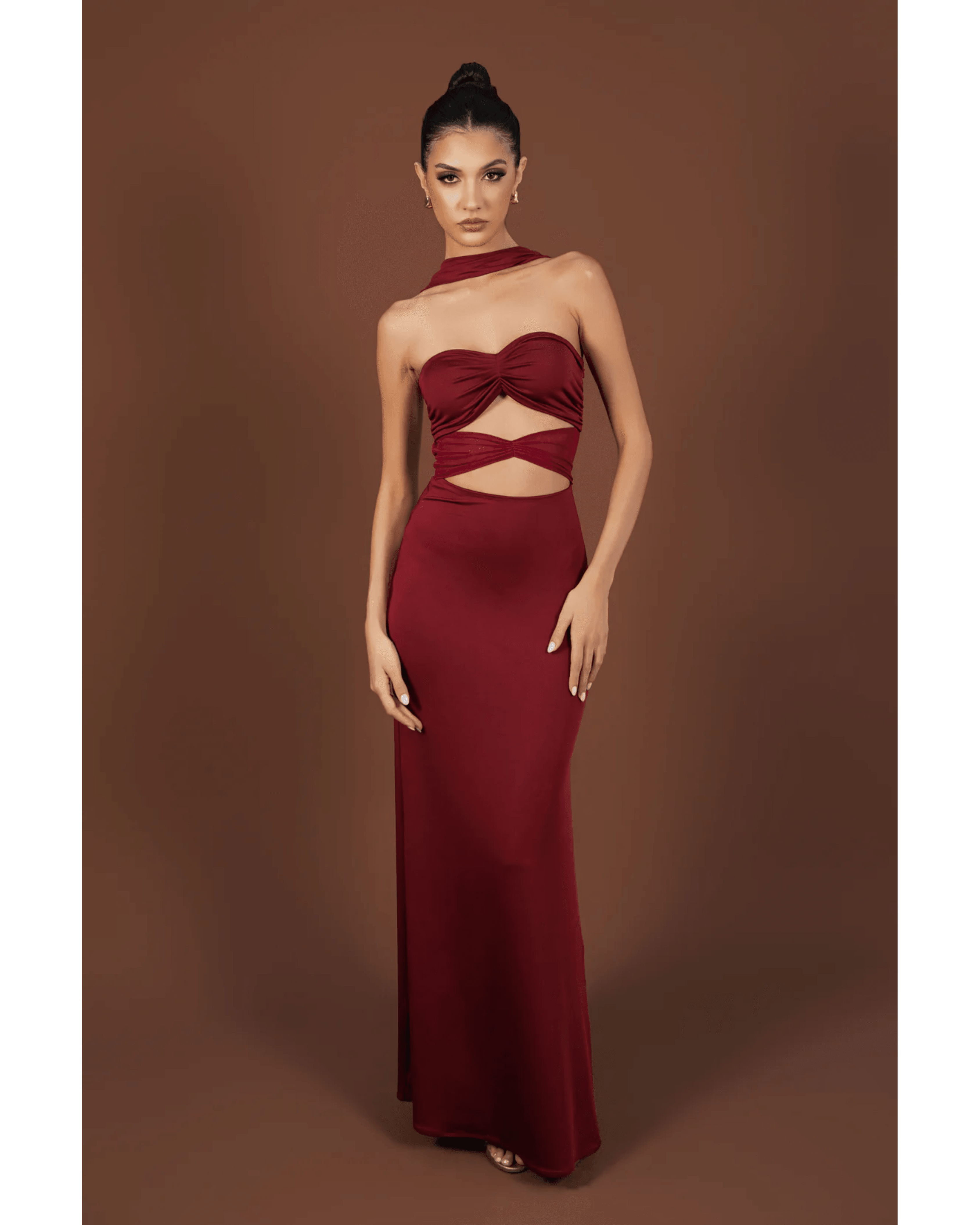 Monique Maxi Dress - Cherry - Endless - UAE Rental and Resale for Women's Fashion