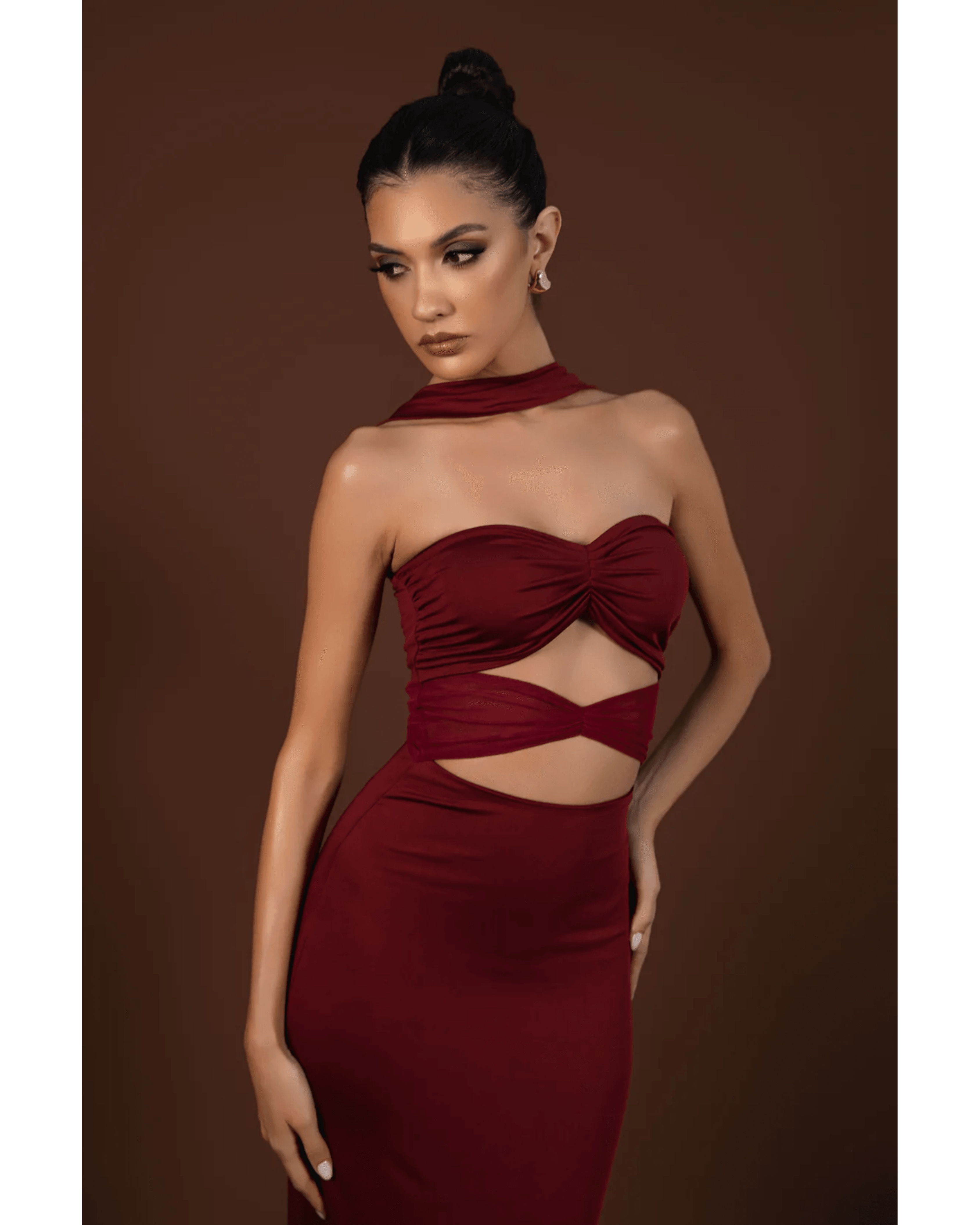 Monique Maxi Dress - Cherry - Endless - UAE Rental and Resale for Women's Fashion