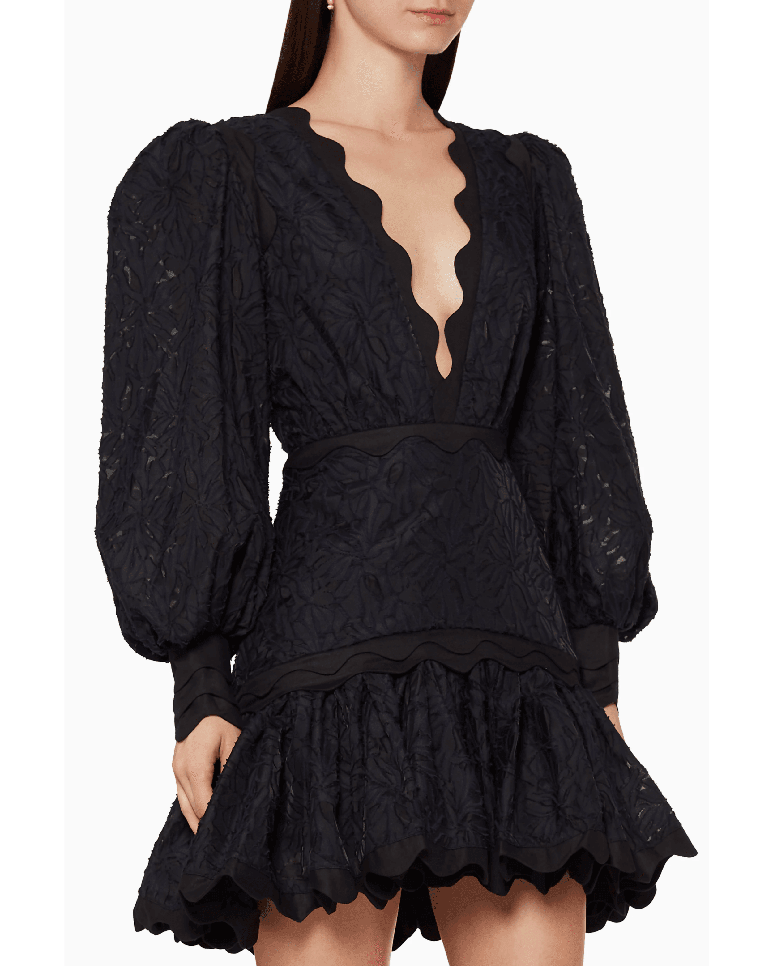 Montana Scalloped Textured Lace Dress - Endless - UAE Rental and Resale for Women's Fashion