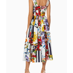 Multicolor Floral Print Cotton Sleeveless Midi Dress - Endless - UAE Rental and Resale for Women's Fashion